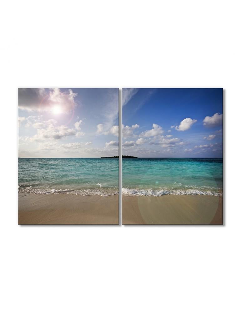 Картина модульная Пляж необитаемый остров 2 модуля 90x135 см