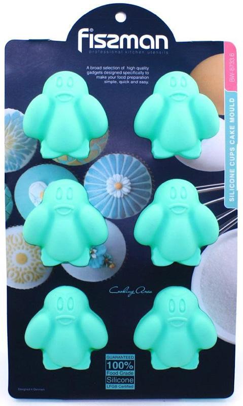 Форма для выпечки Fissman Пингвины силиконовая 26х16 см 6 ячеек (FN-BW-6733)