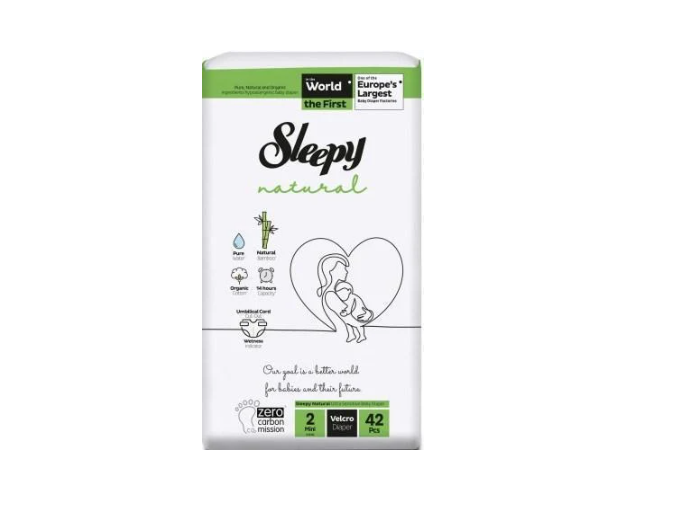 Подгузники детские Sleepy Natural Diaper Mini 2 42 шт. 3-6 кг