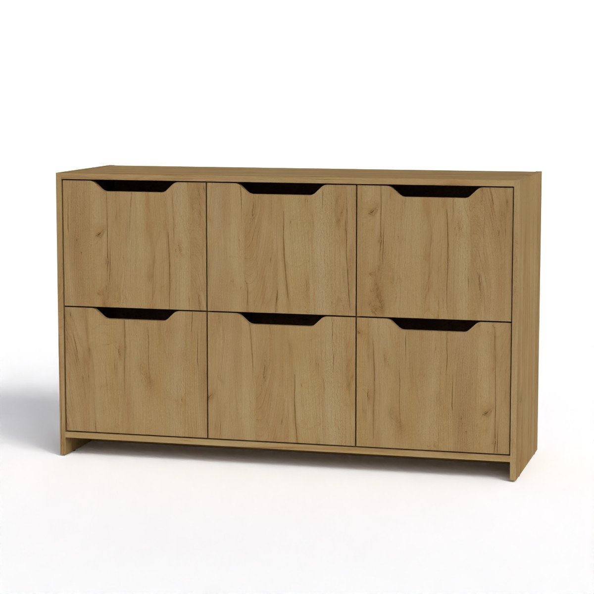 Комод із дверцятами Компаніт 6Д 130х42х80 см Дуб крафт золотой (16584)