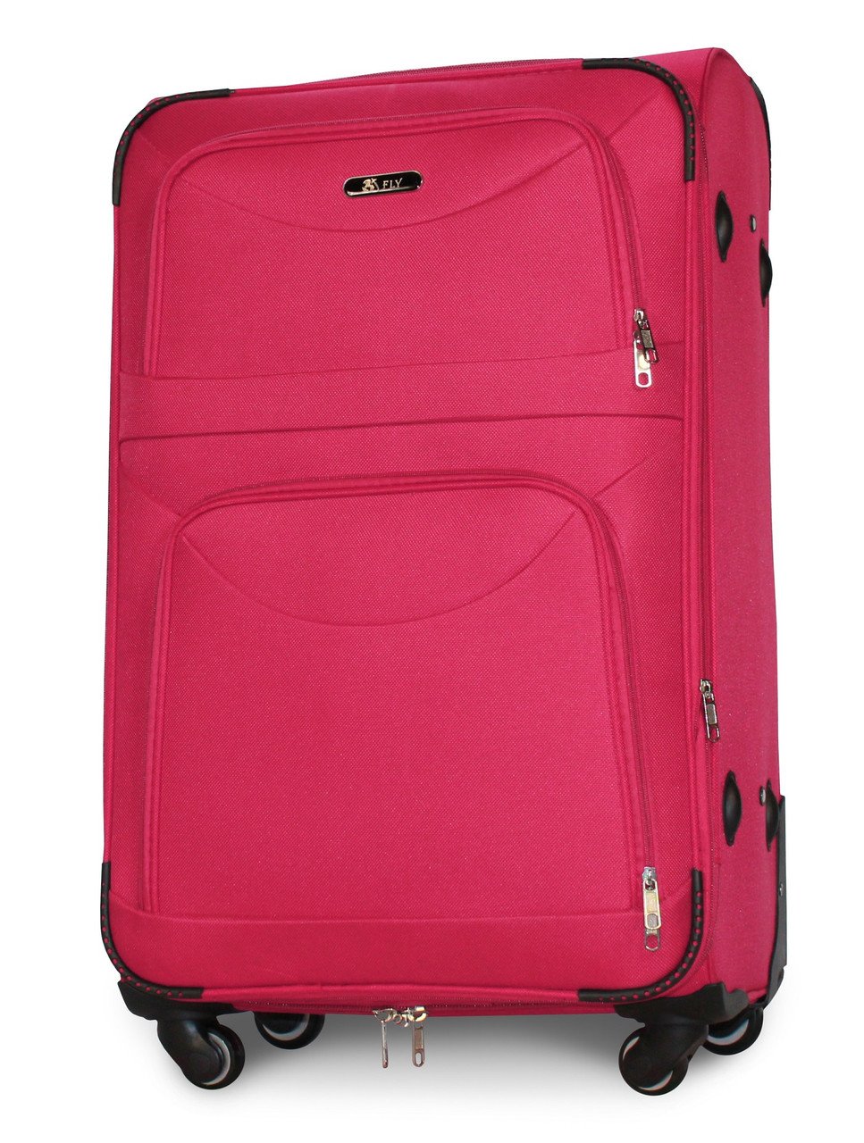 Чемодан тканевый Fly 6802 большой на 4 колесах 74х48х30 см 90 л Розовый