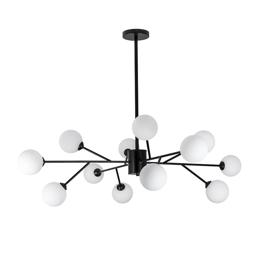 Люстра молекула стельова Levistella 7529806-12 BK/WH Чорний/Білий 