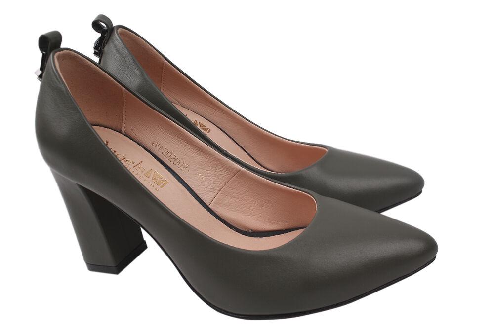 Туфли Angels на каблуке женские из кожи р. 36 Черный (98-20DT)
