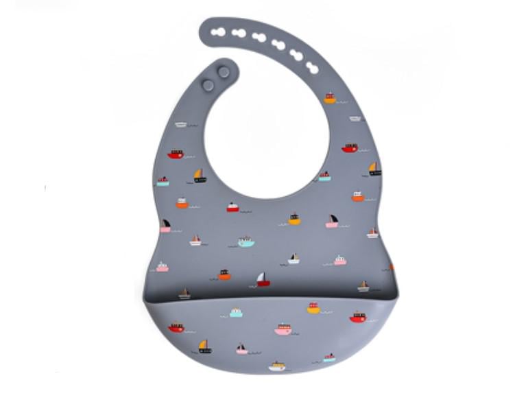 Слюнявчик силиконовый с рисунком и карманом 29х21 см (AN012727)