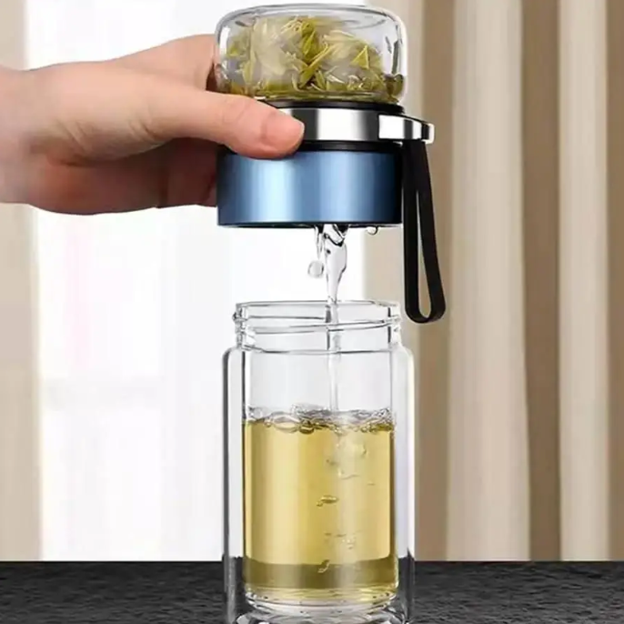 Колба для заварки чаю скляна Nankin Silver з кришкою і ситечком Прозорий (102135S) - фото 4