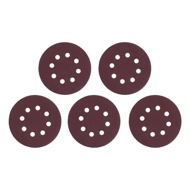 Круг наждаковий Intertool самоклеючий з отворами папір клас С 125 мм густина 140 г/м2 К140 5 од. (BT-0587)