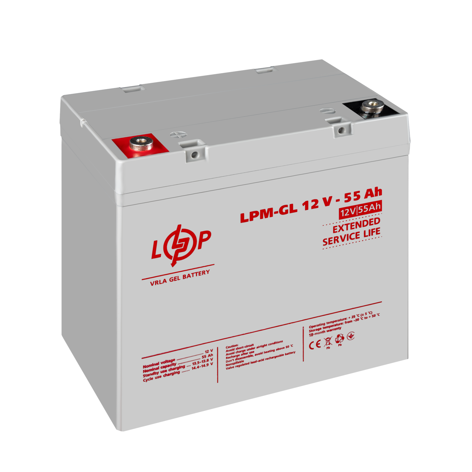 Аккумулятор гелевый LPM-GL 12V-55 Ah - фото 3 Аккумулятор гелевый LPM-GL 12V-55 Ah - фото 3