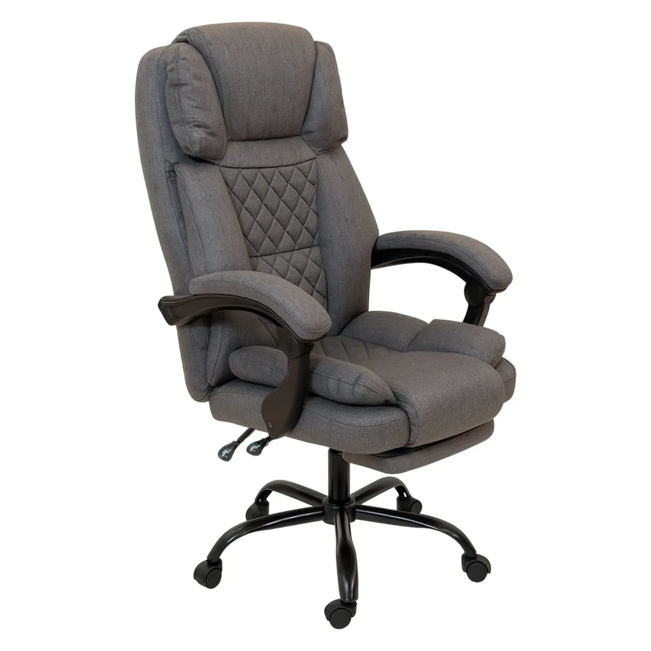 Крісло комп'ютерне DEXON ELITE з тканини з підставкою для ніг Сірий