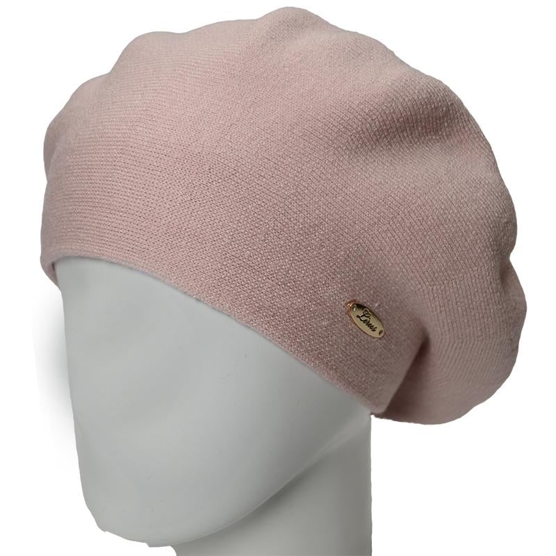 Берет жіночий Novita Сара подвійний віскозний L р. 57-58 Пудровий (163895)