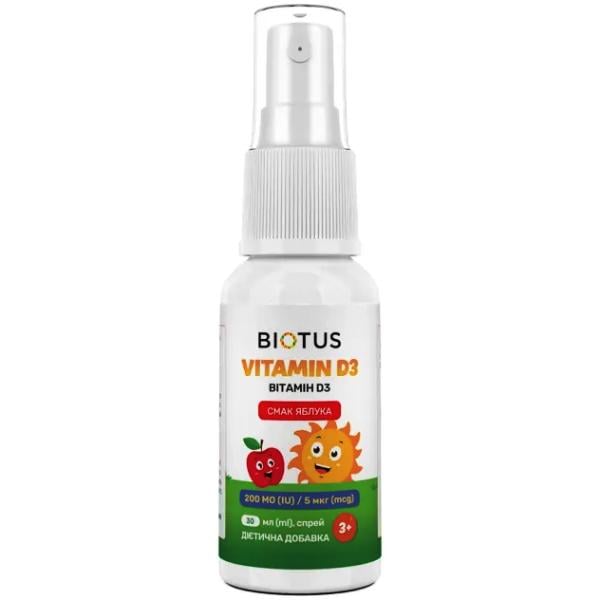 Вітамін D Biotus Vitamin D3 Spray 200 IU 5 мкг 30 мл Apple (000027307)