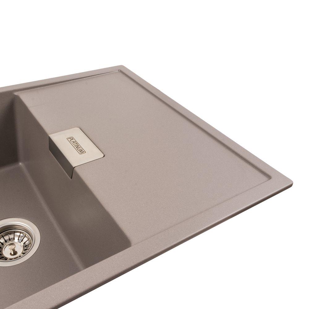 Мойка для кухни гранитная Platinum 8650 DIAMOND матовая Дюна - фото 3 Мойка для кухни гранитная Platinum 8650 DIAMOND матовая Дюна - фото 3