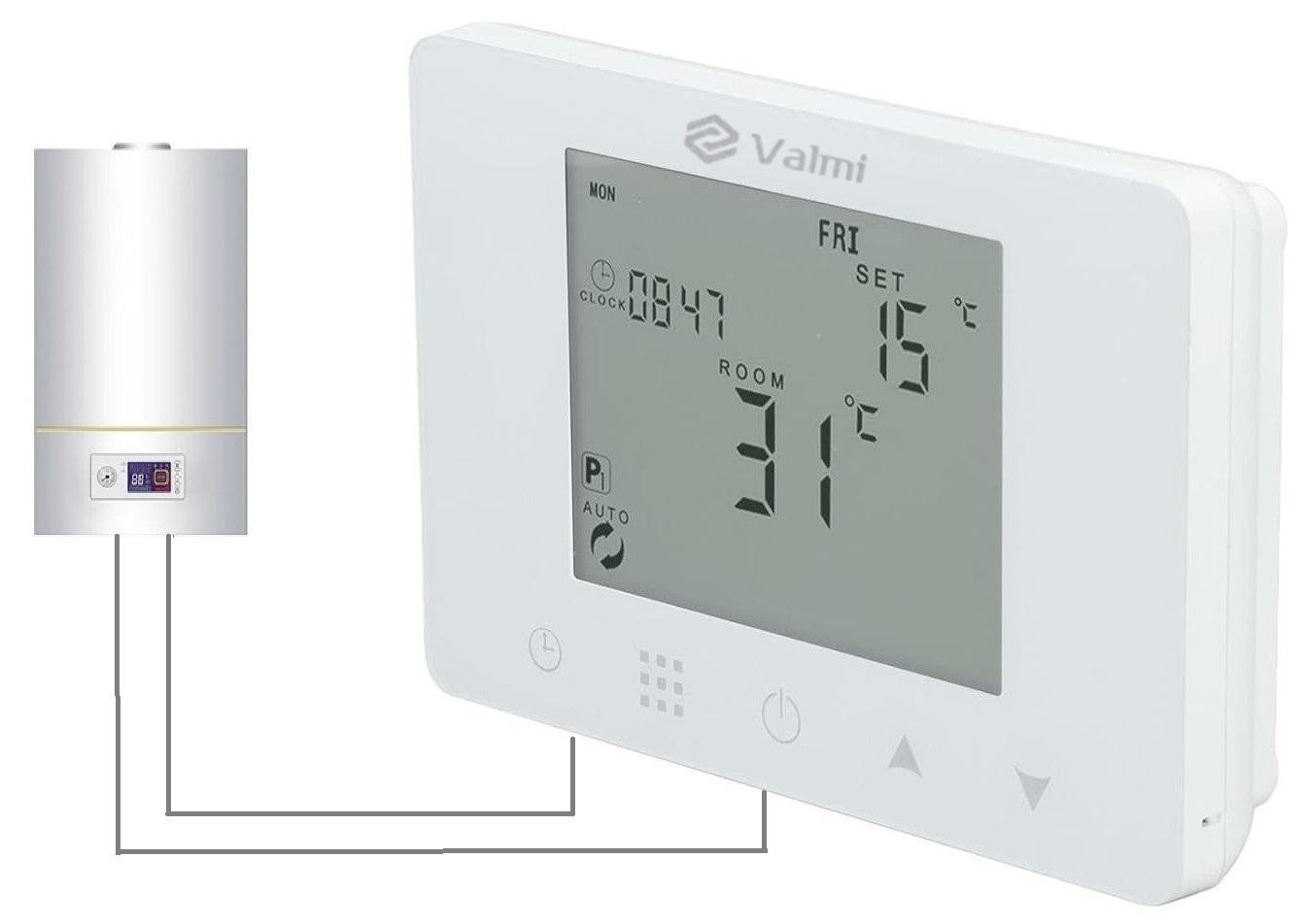 Терморегулятор Valmi BF80 Wifi для газових та електричних котлів з датчиком температури повітря
