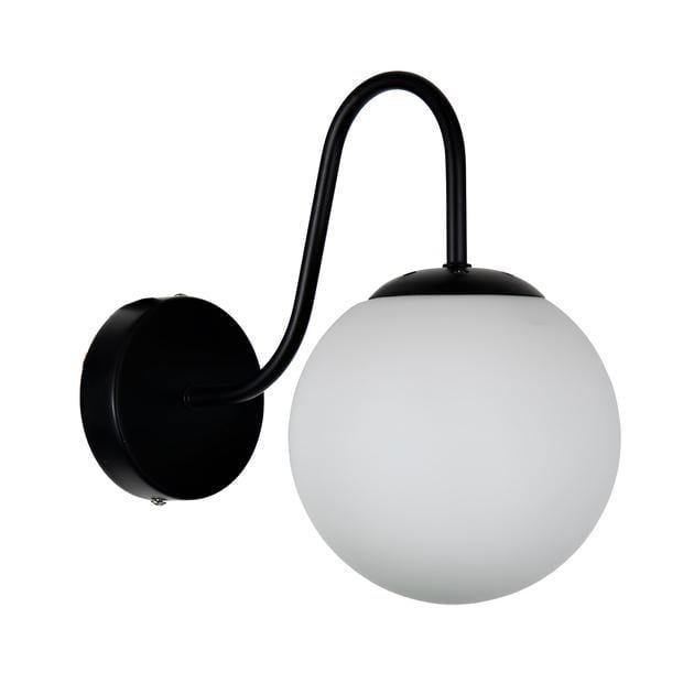 Бра настенное Valeso с одним шаровидным плафоном Е27 IP20 BD673-1 BK Черный/Белый (28689758)