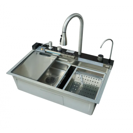 Мийка багатофункціональна Mixxus MH7546-SET-06 Decor SS Color з вбудованим змішувачем з нержавыючої сталі 750х460х215 мм (MI8465)