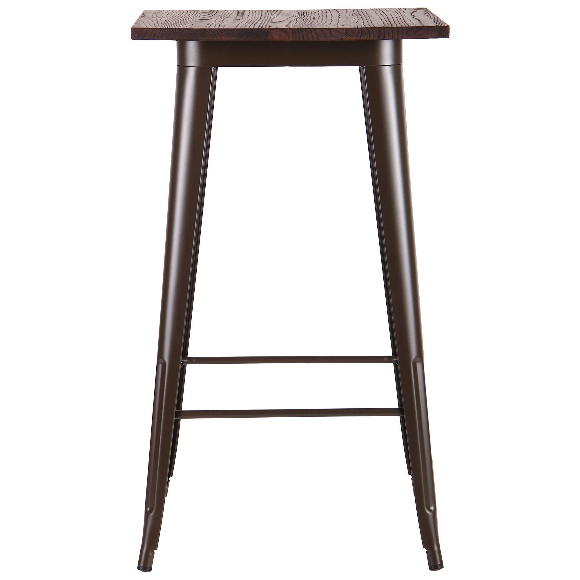 Стіл обідній квадратний AMF Slash з дерева Гевея та нержавіючої сталі 600х600 мм Кавовий/Чорний (521114) - фото 3 Стіл обідній квадратний AMF Slash з дерева Гевея та нержавіючої сталі 600х600 мм Кавовий/Чорний (521114) - фото 3