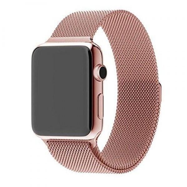 Металевий ремінець Міланська петля для Apple Watch 42/44/45 мм Рожеве золото