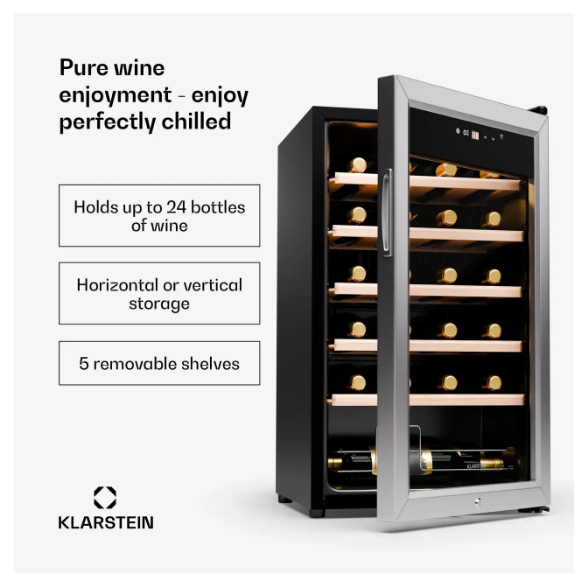 Холодильник винний KLARSTEIN Shiraz Premium Smart на 24 пляшки (10045339) - фото 8