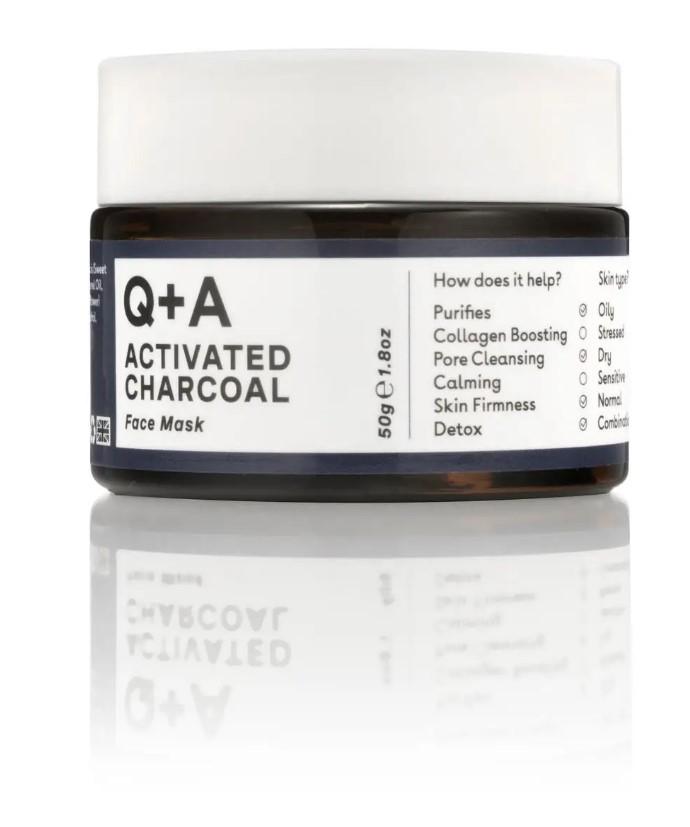 Маска для обличчя детокс з активованим угіллям Q+A Activated Charcoal Face Mask 50 г (0742271477135)
