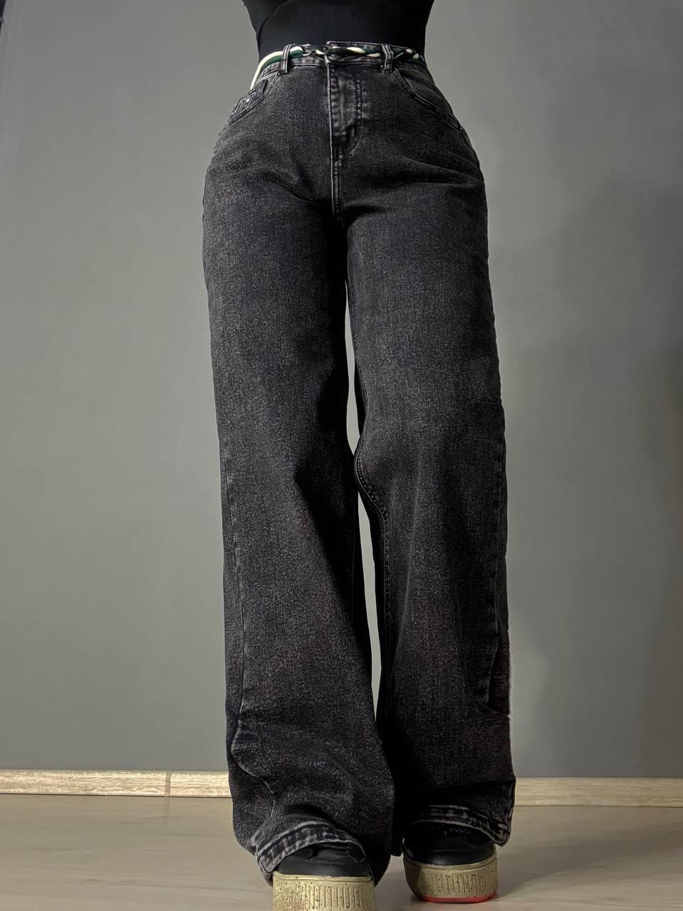 Джинси жіночі Vanver 82107 утеплені на флісі палаццо прямі р. 32 Чорний (5604) - фото 5