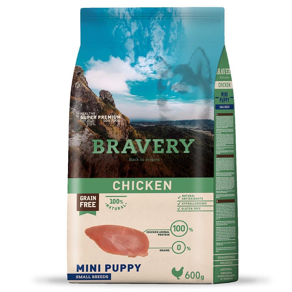 Корм сухой для щенков Bravery Chicken Mini Puppy с курицей 600 г (2102956877) - фото 1 Корм сухой для щенков Bravery Chicken Mini Puppy с курицей 600 г (2102956877) - фото 1