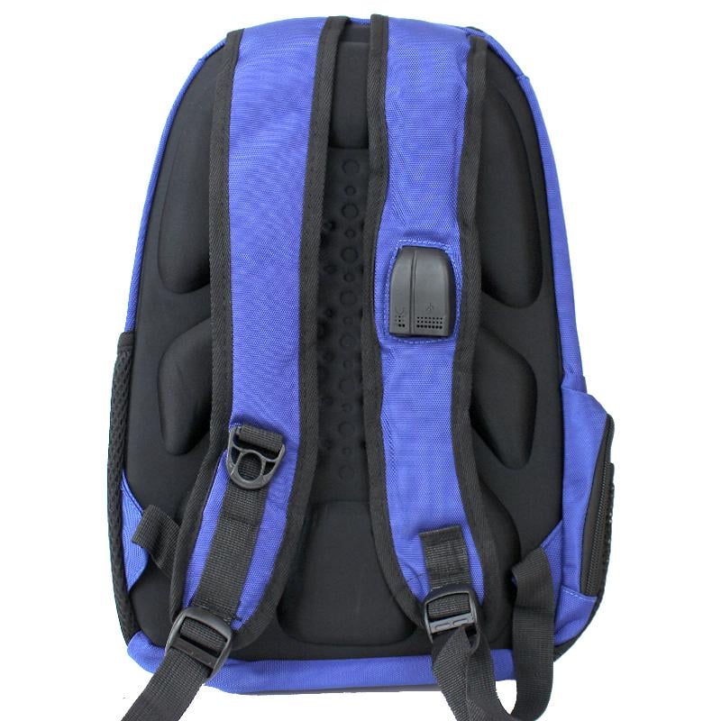 Рюкзак міський з виходом для навушників та ортопедичною спинкою 8861 20 л Cиній (150203) - фото 5