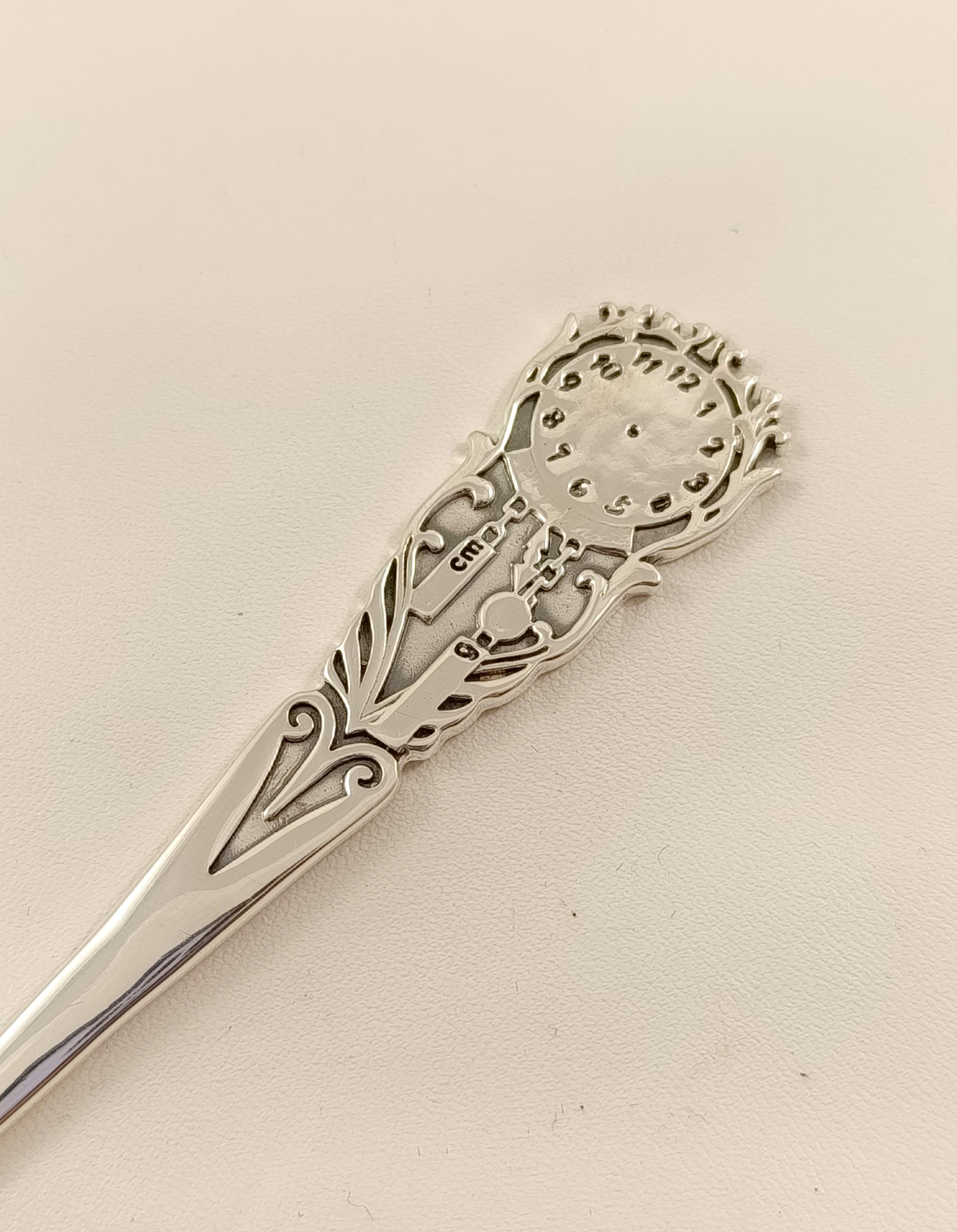 Ложка детская серебряная Часы 925 проба 22,9 г - фото 8