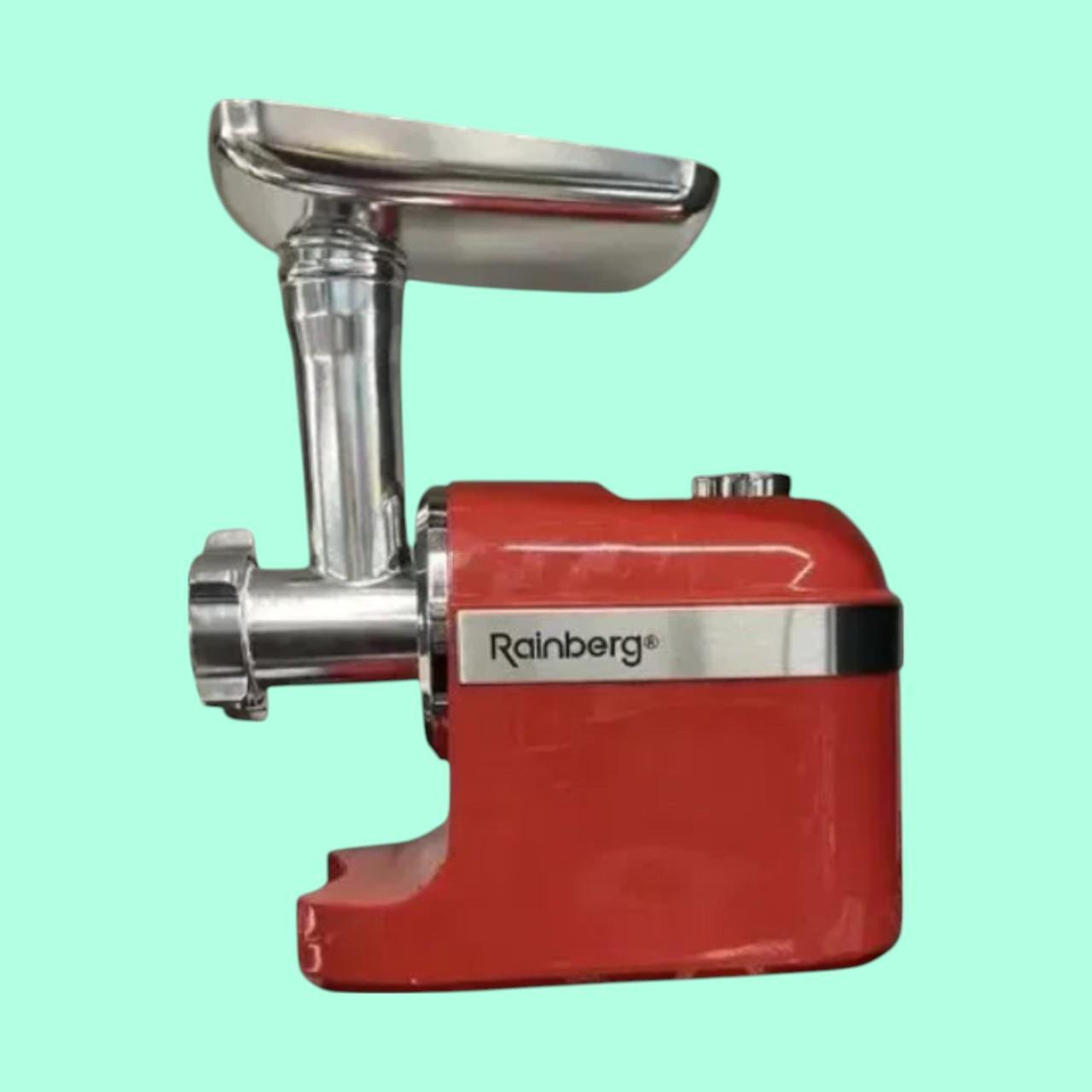 Побутова електром'ясорубка Rainberg RB-2270 з насадками для ковбас/овочів/соку та з функцією реверс 3800 Вт 1 кг/хв Червоний (є38)