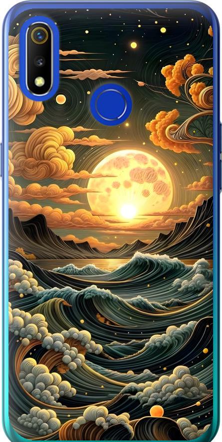 Чехол на Realme 3 Арт волны (6332u-1869-42517)