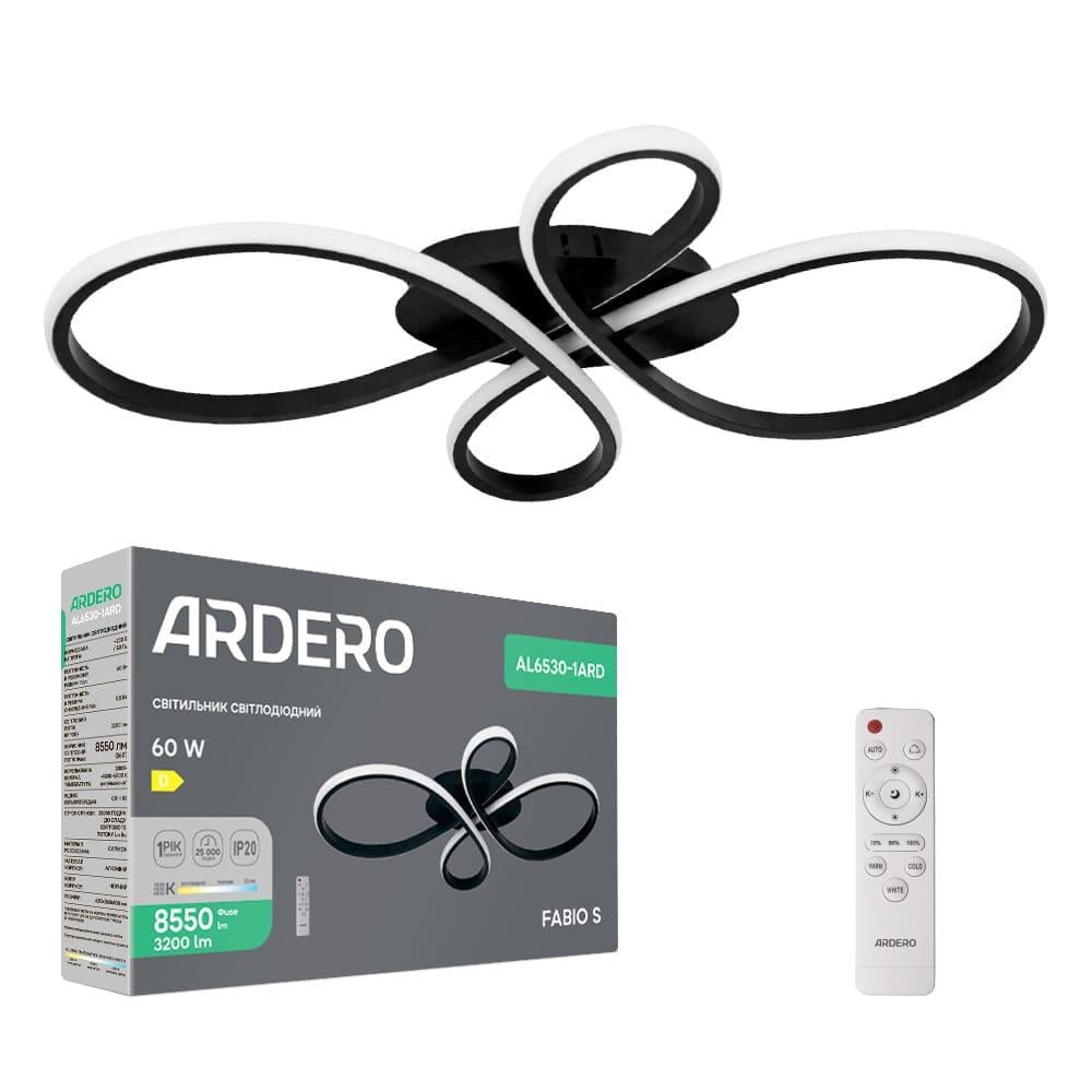 Люстра светодиодная ARDERO AL6530-1ARD FABIO S 60 Вт Черный (16222) Люстра светодиодная ARDERO AL6530-1ARD FABIO S 60 Вт Черный (16222)