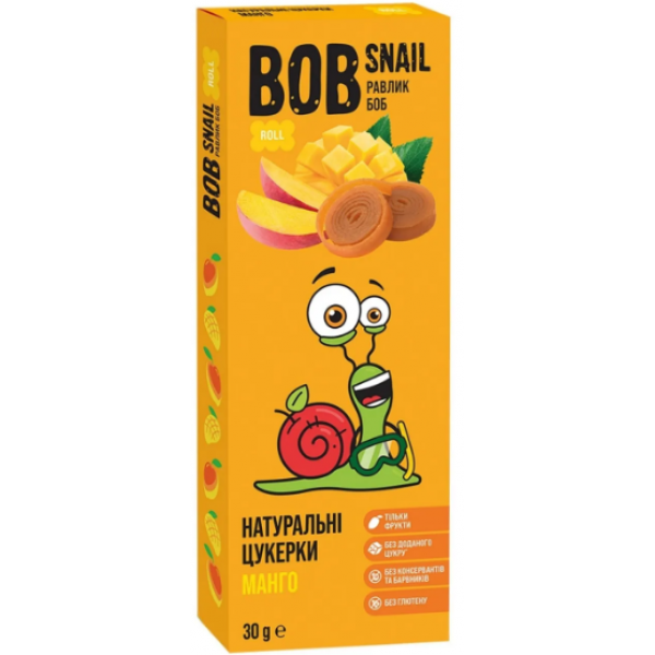 Цукерки натуральні Bob Snail Манго 30 г