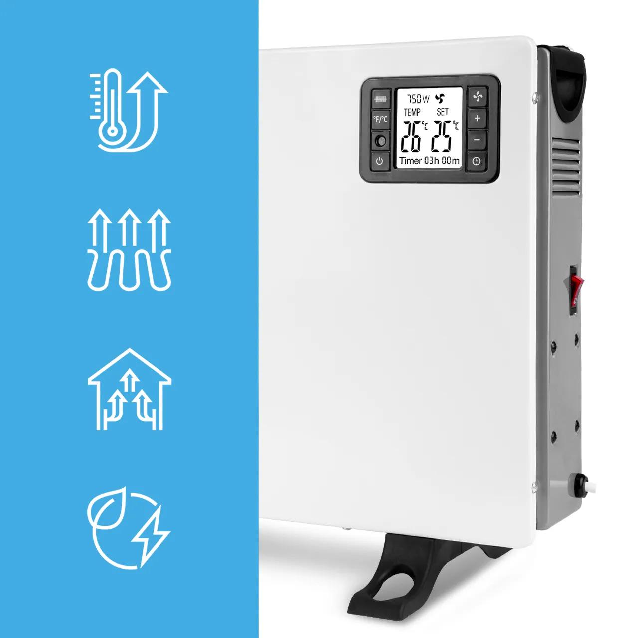 Электрический конвекторный обогреватель Maltec Turbo с таймером/термостатом и дистанционным управлением 2000 Вт (CH2000DW) - фото 7 Электрический конвекторный обогреватель Maltec Turbo с таймером/термостатом и дистанционным управлением 2000 Вт (CH2000DW) - фото 7