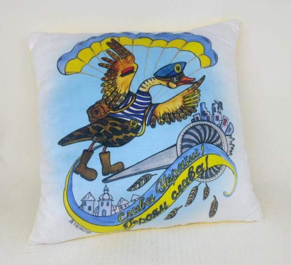 Подушка Копица с принтом Патриотическая Гуси 25х25 см (00291-32 Гуси)