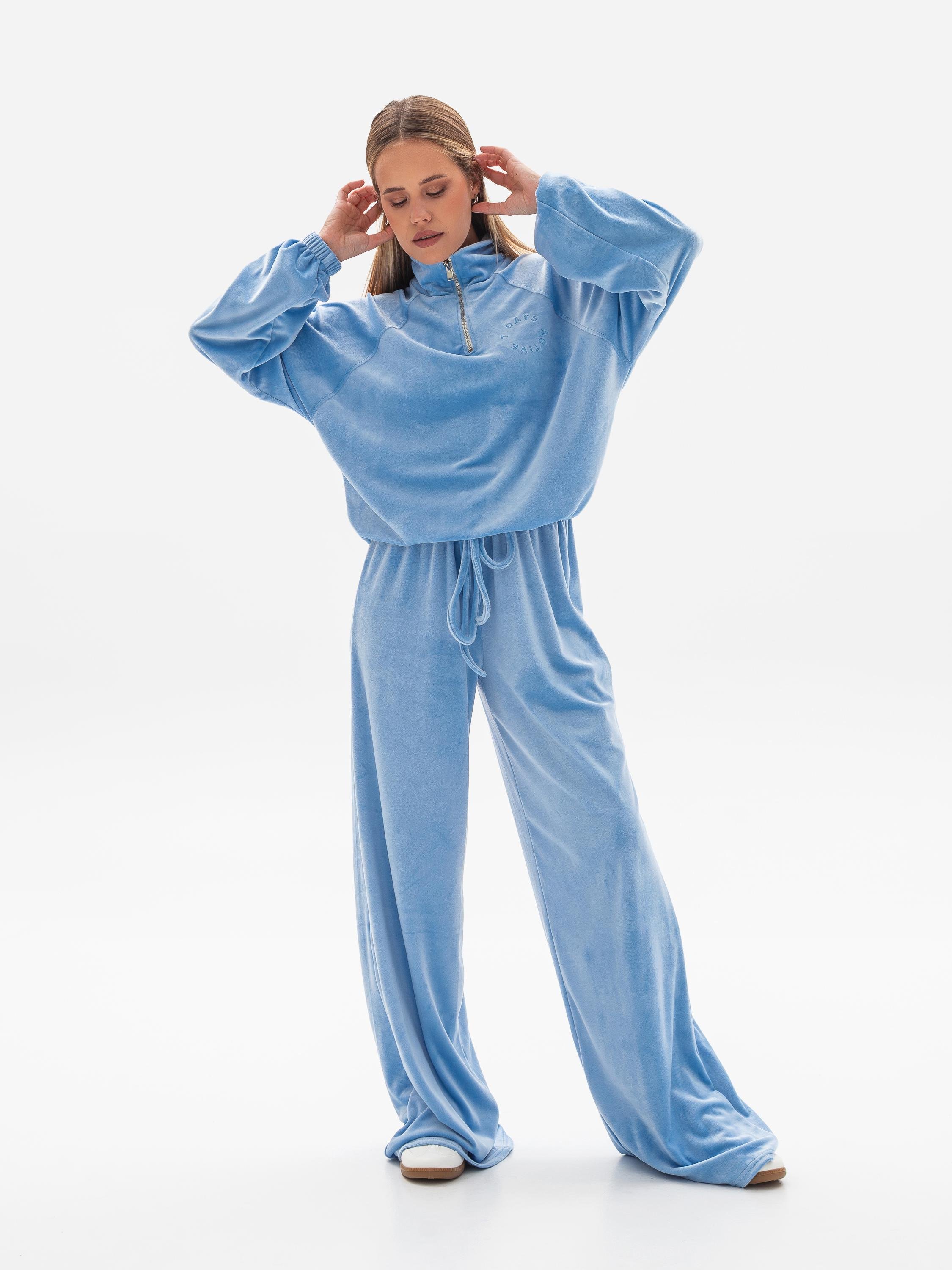 Женский велюровый костюм L/XL Синий (1017) - фото 2 Женский велюровый костюм L/XL Синий (1017) - фото 2