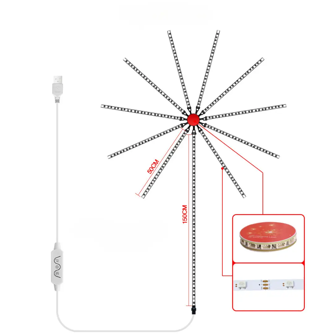 Светодиодная лента-гирлянда умная Фейерверк Led Rgb Fireworks Light (29545250) - фото 2 Светодиодная лента-гирлянда умная Фейерверк Led Rgb Fireworks Light (29545250) - фото 2