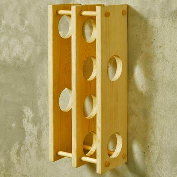 Полка для вина настенная из дерева Лакане Карри (ПНК-028803)