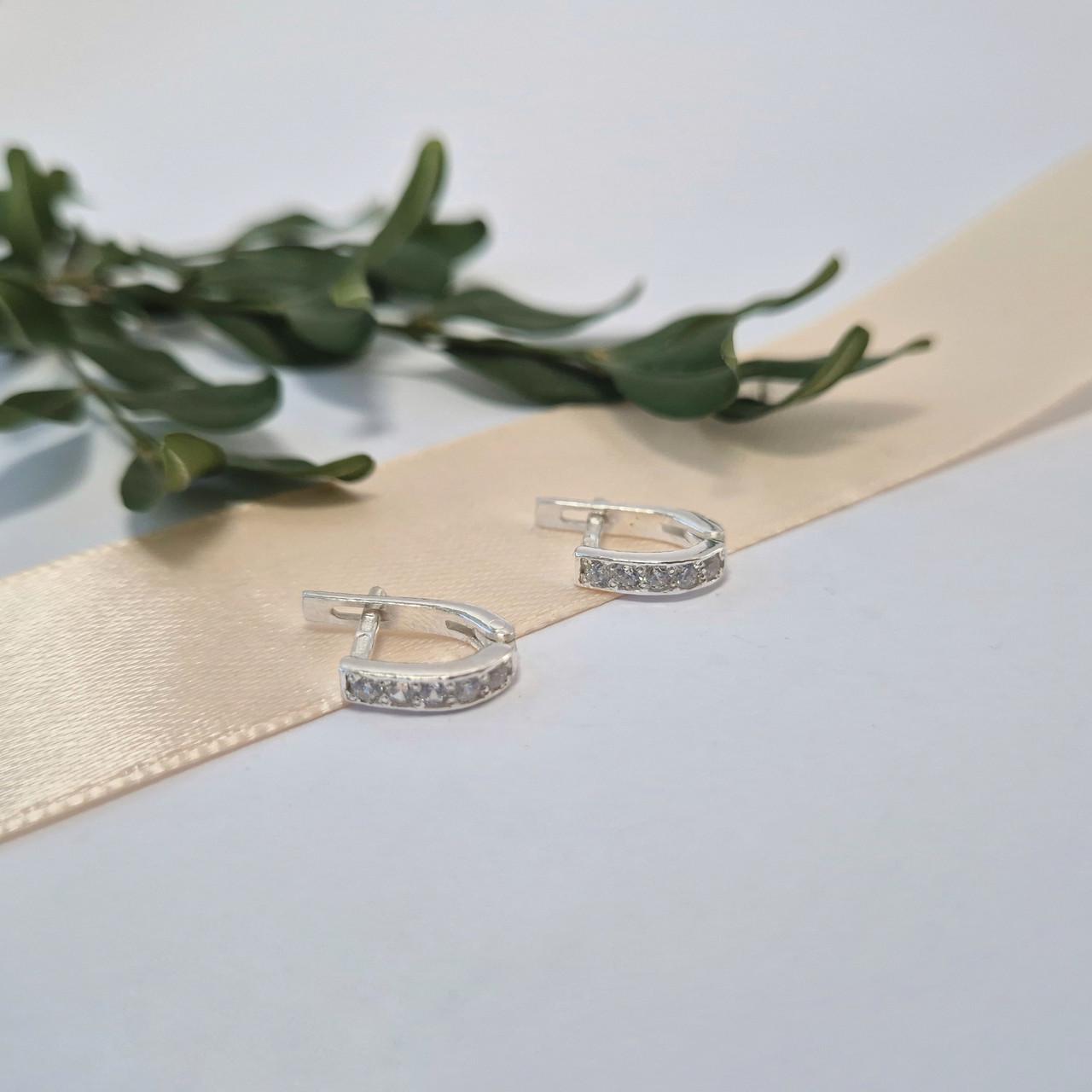 Серьги дорожка в белых камнях серебро 925 пробы 1,70 г (5514с)