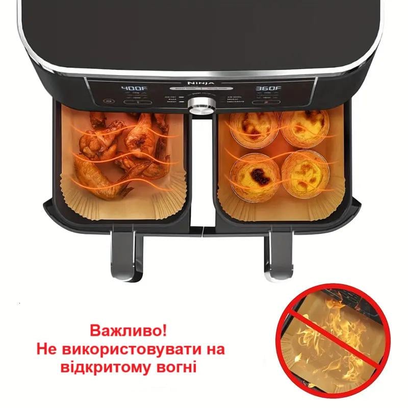 Формы из пергамента R9367 квадратные для аэрогриля духовки микроволновые печи 20 см 50 шт. - фото 2