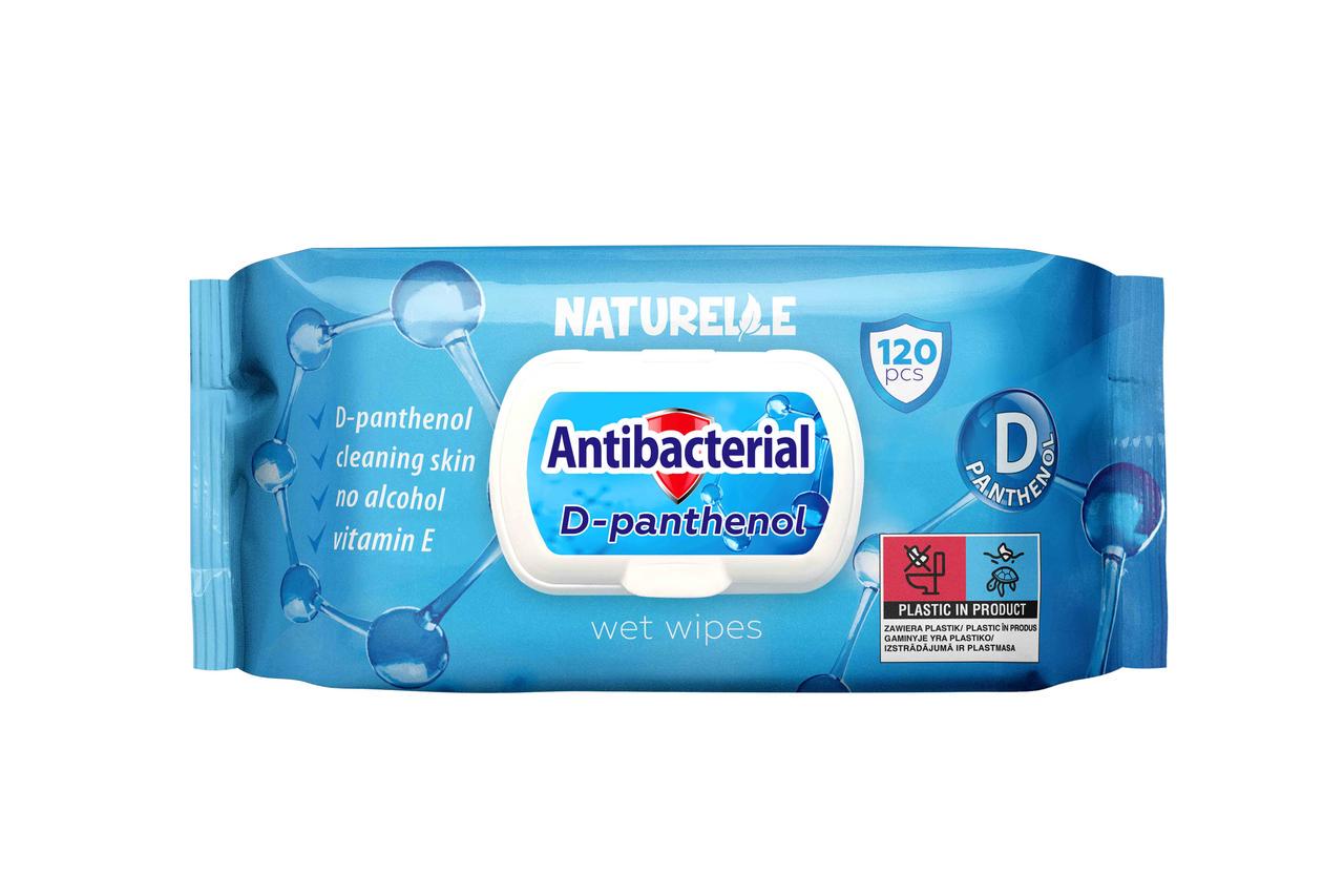 Влажные салфетки Naturelle Antibacterial D-panthenol и витамин E 120 шт. (2479231946)