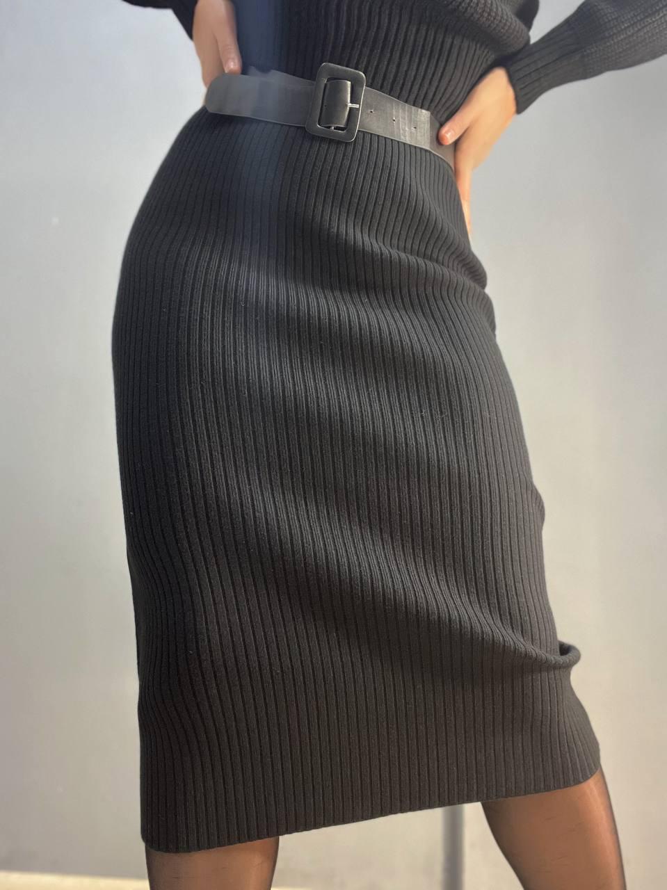 Спідниця жіноча My fashion 6016 в'язка рубчик рівна з ременем р. 44-48 Чорний (3148) Спідниця жіноча My fashion 6016 в'язка рубчик рівна з ременем р. 44-48 Чорний (3148)