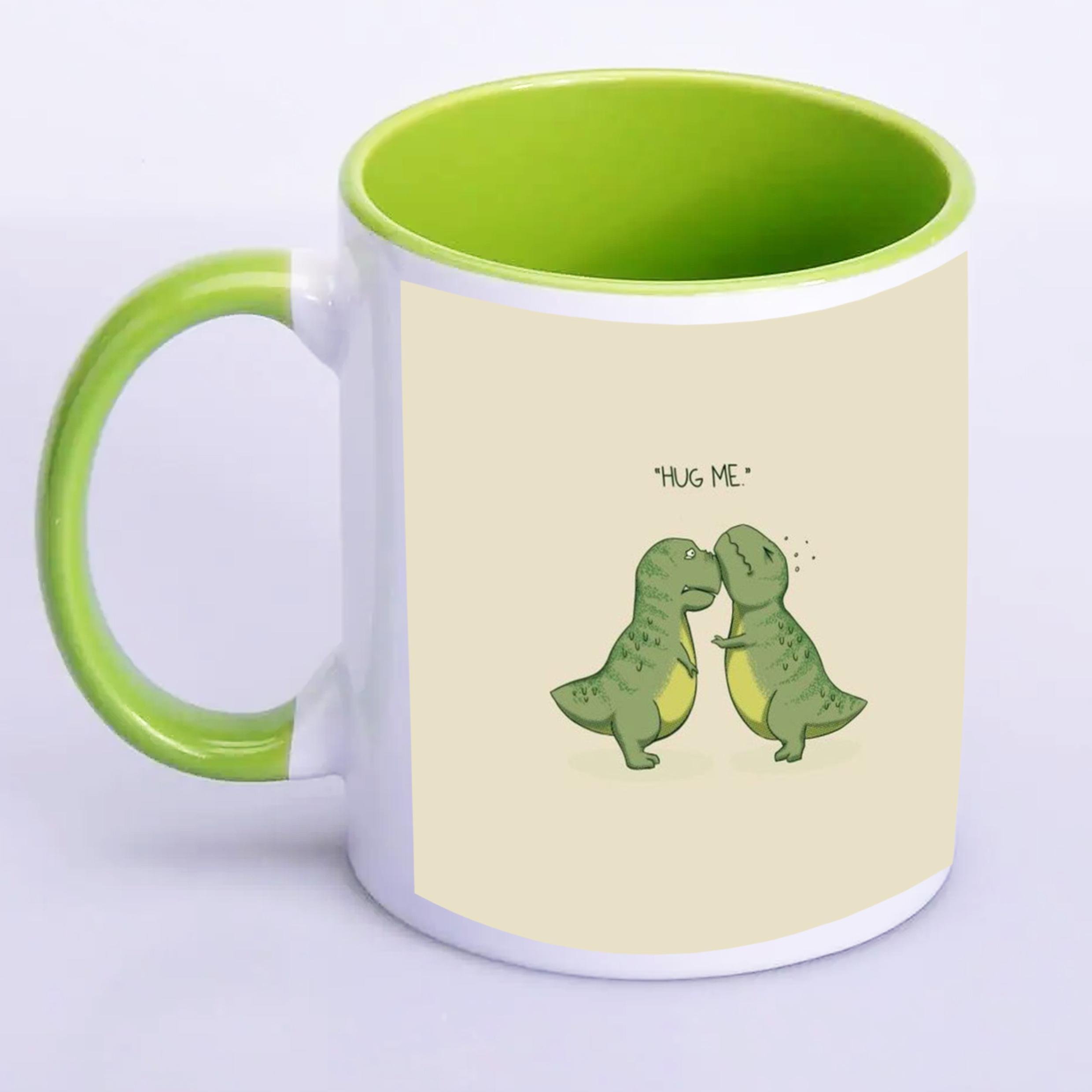 Чашка з принтом Hug me 330 мл Салатовий (17802) - фото 1 Чашка з принтом Hug me 330 мл Салатовий (17802) - фото 1