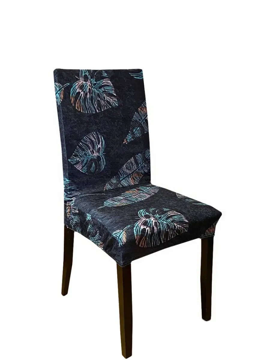 Чохол на стілець універсальний Абстракція 5 50309 Чорний (8-6-3980660)