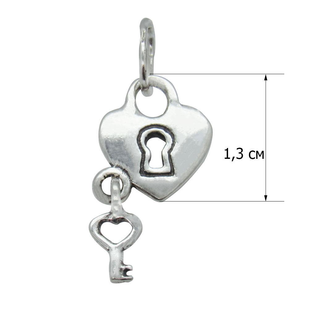 Срібний підвіс сердечко Ключик від серця (1129963127) - фото 2 Срібний підвіс сердечко Ключик від серця (1129963127) - фото 2
