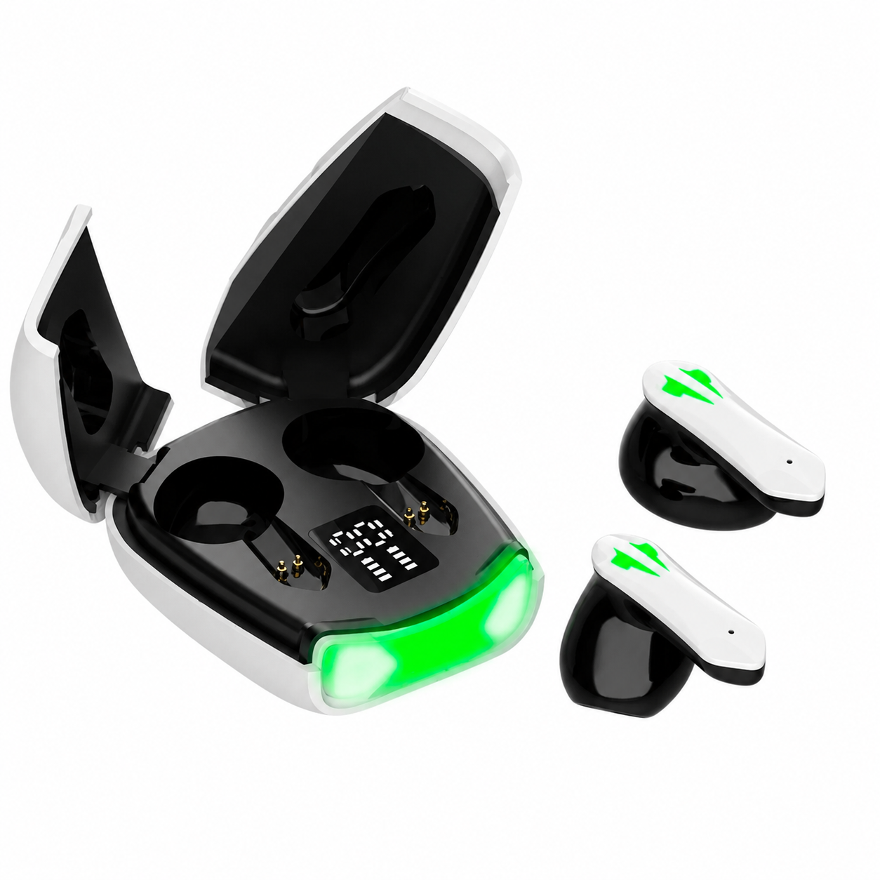 Наушники беспроводные Tomahawk Scissors Bluetooth 5.1 игровые TWS с зарядным кейсом 300 мАч Черно-белый (1012-274-02)
