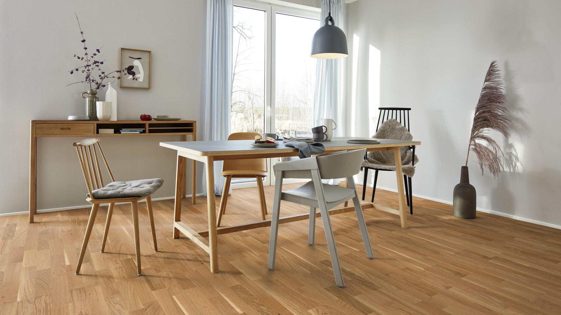 Паркетная доска Floor`360 Дуб Soft Brown Sapwood 3-полосная Лак