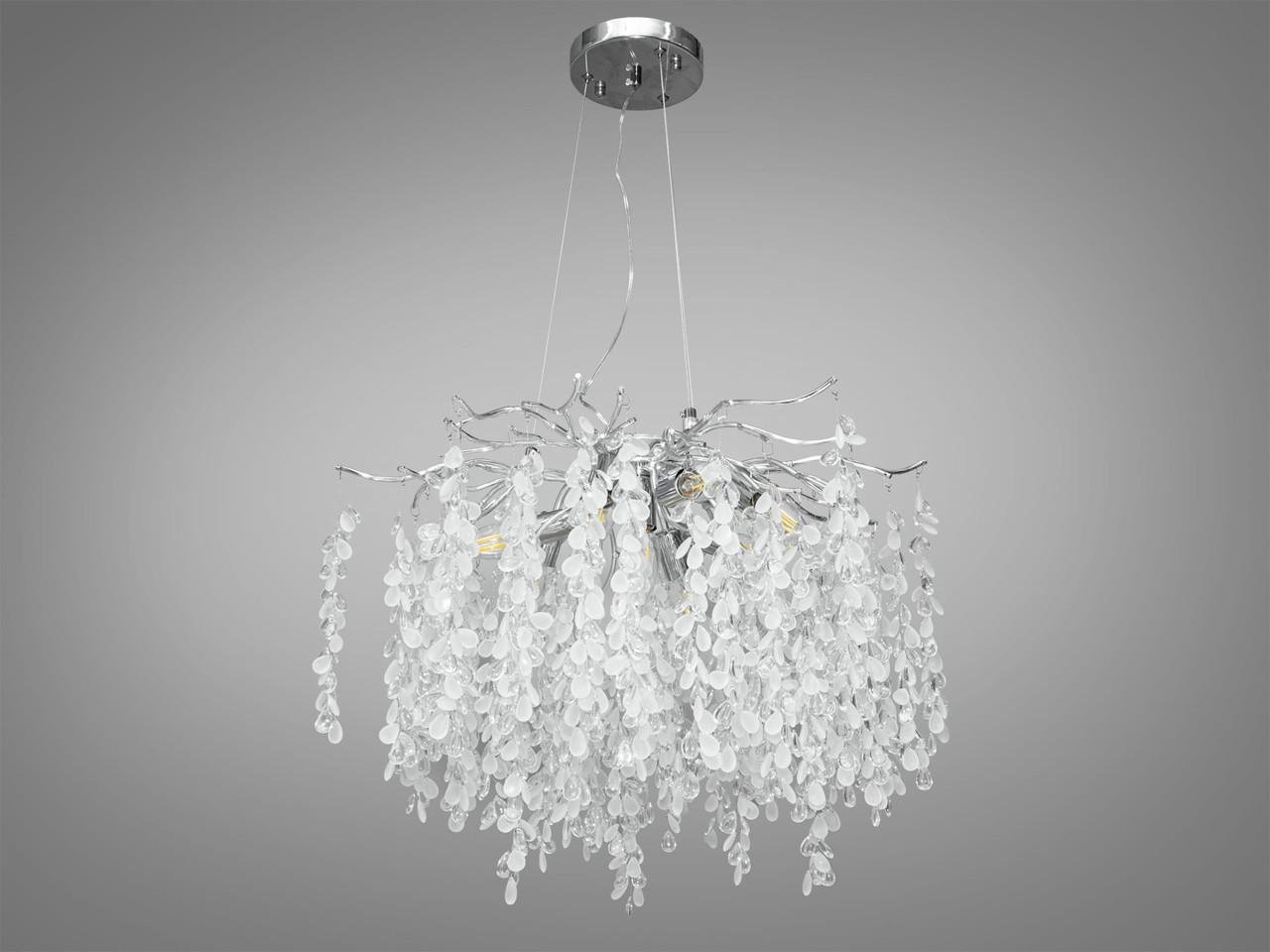 Люстра кришталева 603-600CH-LS Гліцинія на 8 ламп Хром (2173821684)