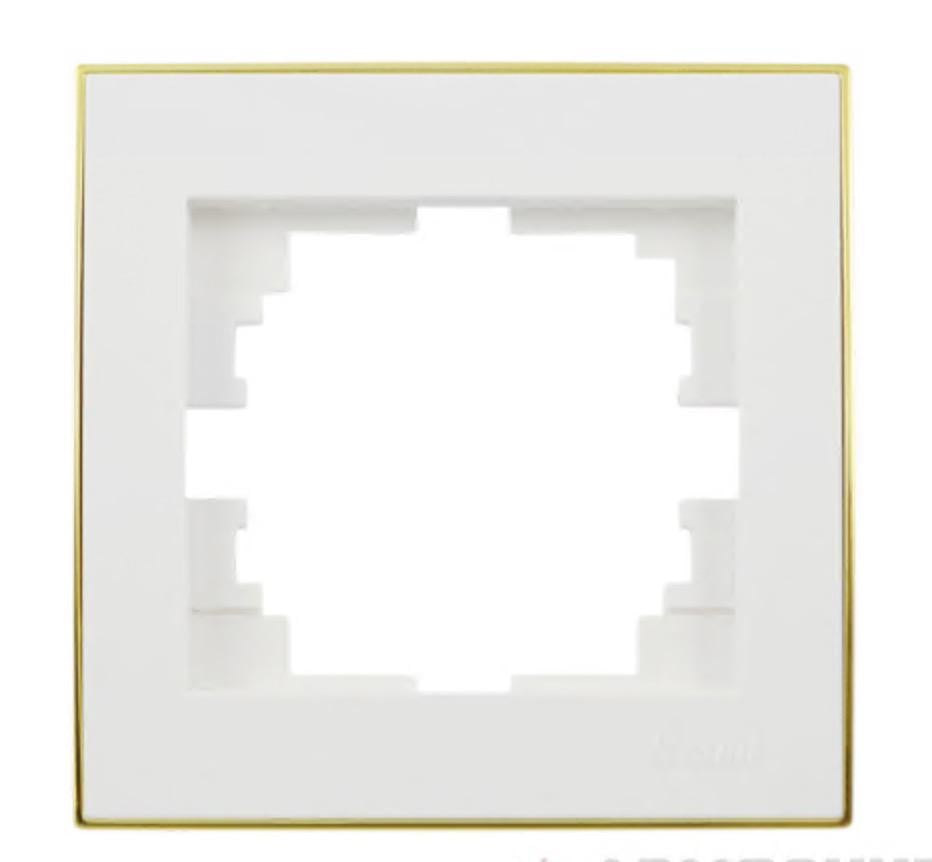 Рамка одномісна з боковою вставкою Золотой Lezard Rain Білий (00000004892)