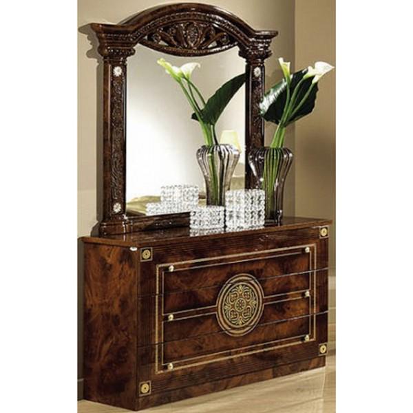 Комод Мебель-Сервис Рома с зеркалом 3Ш из ДСП Коричневый