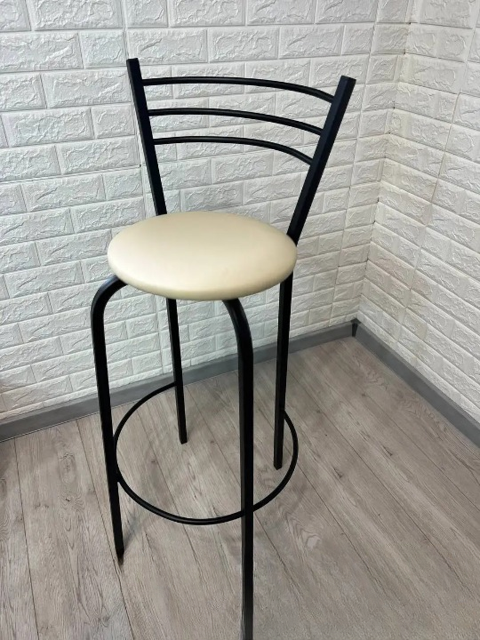 Стілець барний металевий 35х107 см Молочний/Чорний (2489306576)