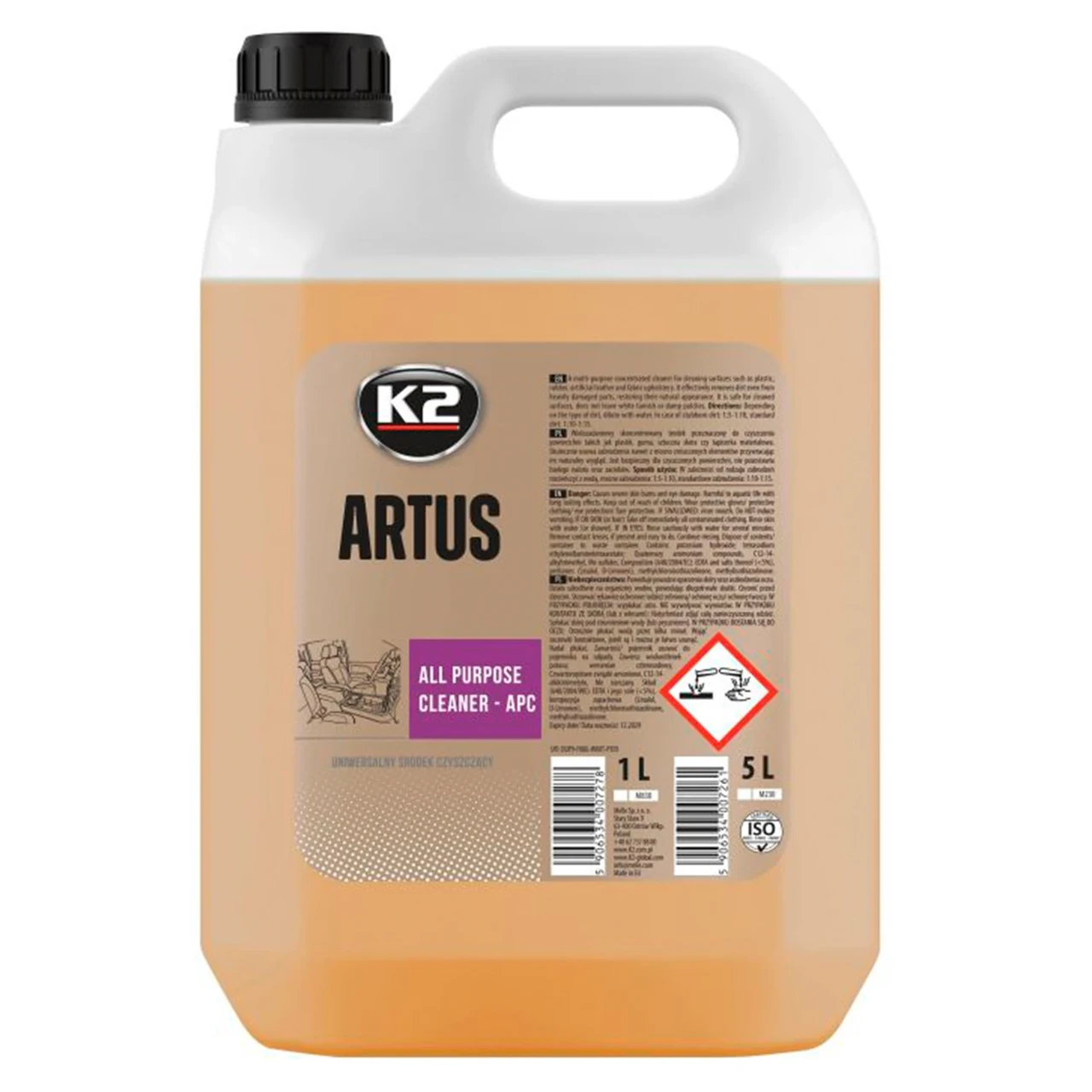 Очищувач для пластику K2 Artus концентрат 5 л