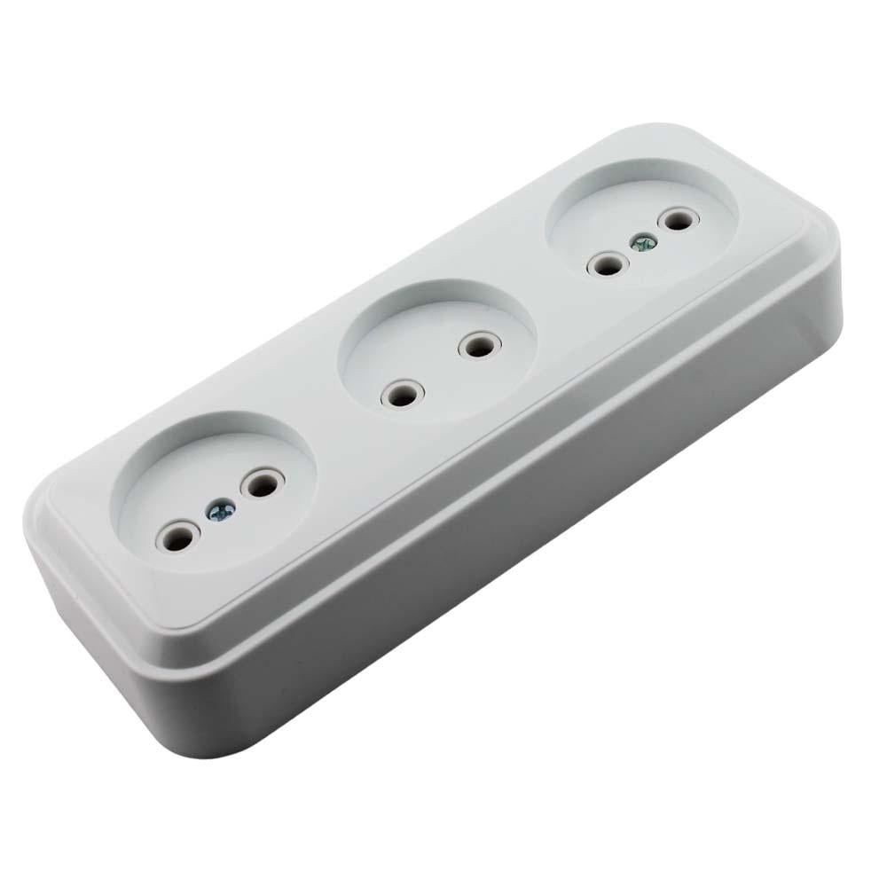 Розетка тримісна LEDium RIO RR07 накладна (17507)